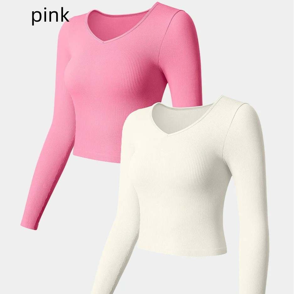 V-neck Long-sleeved T-shirt Comfort Yoga Sports T-shirt