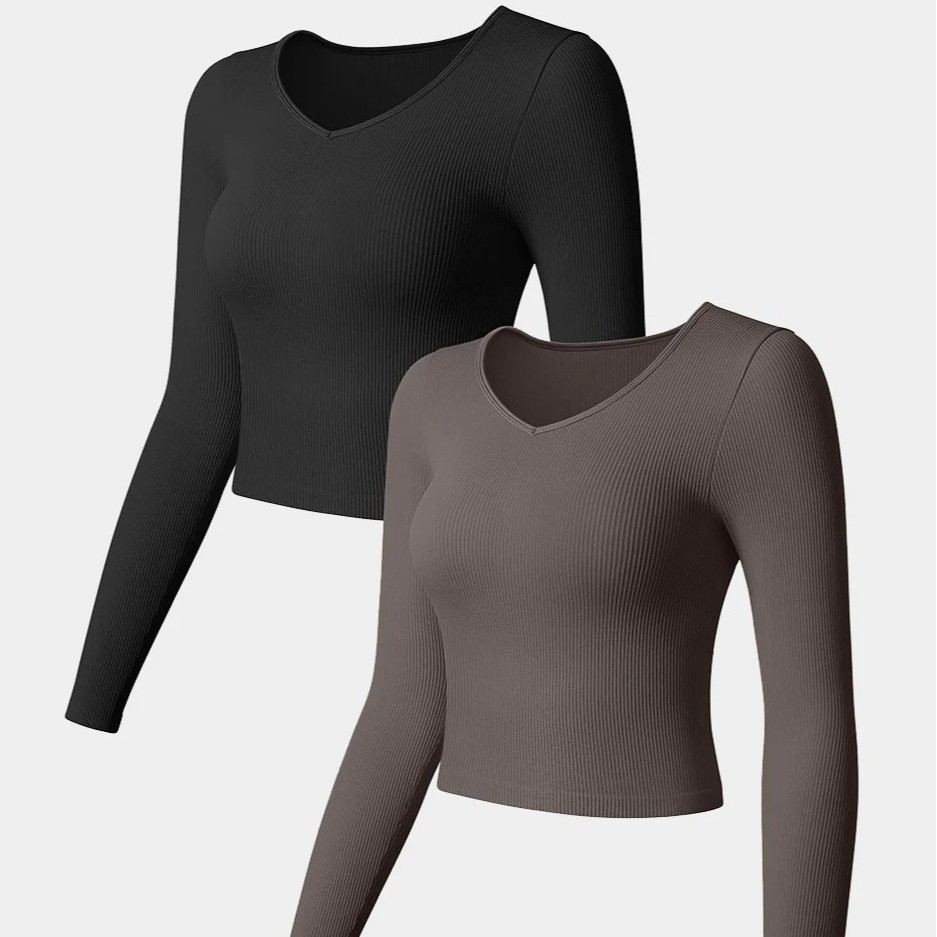 V-neck Long-sleeved T-shirt Comfort Yoga Sports T-shirt