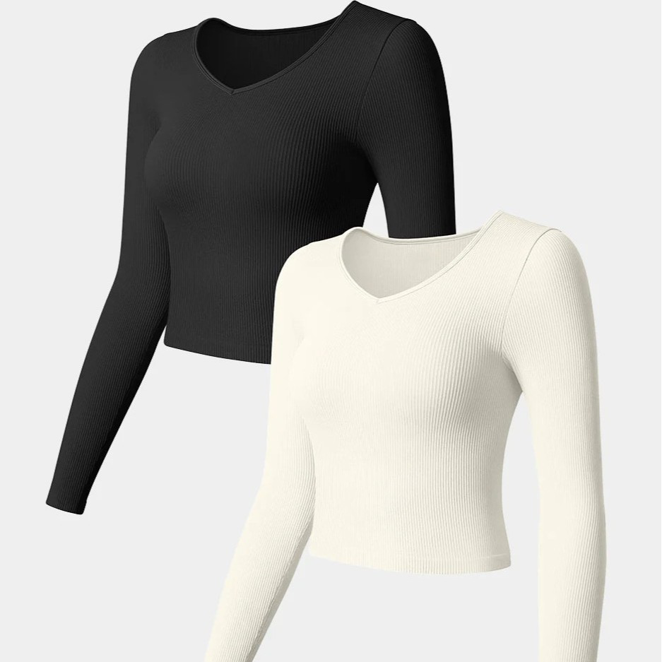 V-neck Long-sleeved T-shirt Comfort Yoga Sports T-shirt